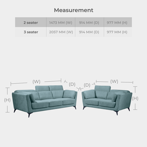 Goodnite 2-Piece 3-Seater Minimalist Sectional Sofa Set Eco-Friendly Fabric <b>Padded</b> Arms Comfortable Durable Living room Use - Product Image 4