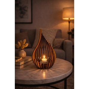 Fancy Wooden <b>Tea</b> Light <b>Holder</b> & <b>Candle</b> Stand Eco Friendly Home Decoration Handmade Heat Resistant Durable KHOOSI OVERSEAS TH-143 - Product Image 2