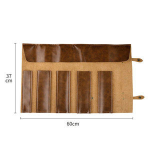Bolsa enrollable para cuchillos de cuero personalizada Maysara Impex con asa, estuche enrollable para guardar cuchillos de chef para 8 cuchillos, hecha de cuero de grano completo. - Product Image 2