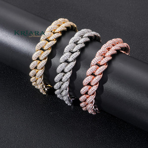 Pulsera de Cadena de Plata 925 con Baño de Oro Blanco y Moissanita para Hombre, Corte Brillante, Microincrustaciones, Lujo, Uso Diario, Compromiso, Aniversario, Fiesta - Product Image 2