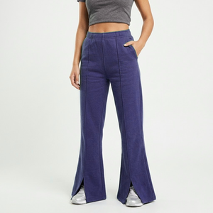 Pantalon de survêtement pour femme, coupe droite, en mélange de coton, prix usine OEM, fournisseur en gros - Product Image 6