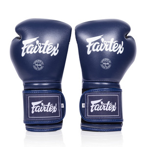 Gants de boxe Fairtex en cuir bleu marine, fermeture auto-agrippante, doigts entièrement couverts, légers, respirants, pour l'entraînement et le sparring - Product Image 3