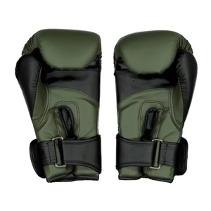 Guantes de Boxeo de Cuero Verde para Adultos, Equipo de Entrenamiento de Artes Marciales con Correa de Muñeca Ajustable de Velcro - Product Image 2