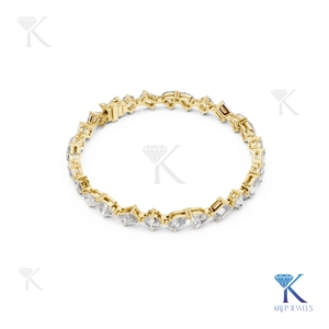 Lab Grown Diamond Round Brilliant Cut Filled Tennis <b>Bracelet</b> <b>Solid</b> Gold Fine Women Minimalist Luxury Jewelry - Product Image 5