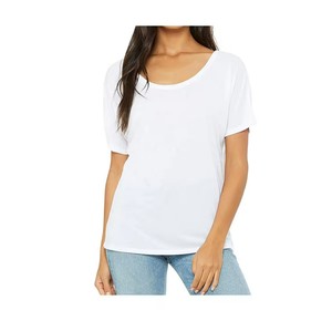 เสื้อยืดผู้หญิงคุณภาพสูง ออกแบบตามสั่ง ผ้าฝ้าย 100% เสื้อยืดแบบทางการ ปักโลโก้ตามสั่ง ระบายอากาศได้ดี เป็นมิตรกับสิ่งแวดล้อม รับผลิตแบบ OEM ODM - Product Image 2