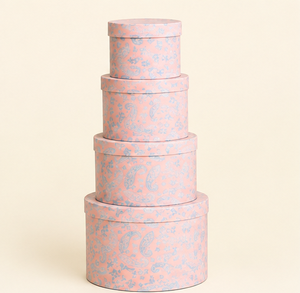 <b>Pink</b> Disposable Eco-Friendly Biodegradable Recycled Materials Waterproof Cylinder Rigid Paperboard <b>Box</b> Paisley Pattern Laminate - Product Image 1