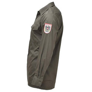 Chemise de travail Oxford vert olive autrichienne avec écusson et poche poitrine pour homme - Product Image 5