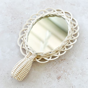 Espejos de mano hechos a mano de excelente calidad, buen precio, espejo de belleza de ratán de moda. - Product Image 6