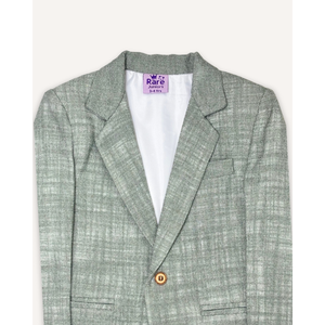 เสื้อเบลเซอร์ผ้าลินินผสมสีเขียวสำหรับเด็กผู้ชายแบบเป็นทางการ - Product Image 2