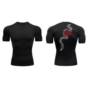 New Design Customized Sublimated Rashguard High Quality Polyester Men's Rashguard Short Sleeve Training Rashguard - Product Image 3