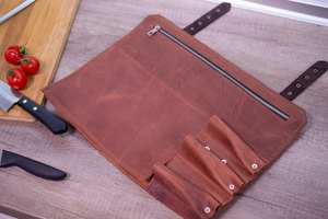 Housse de protection en cuir synthétique pour couteau de chef avec poches et rabat pour une sécurité maximale LKR-0285 - Product Image 6