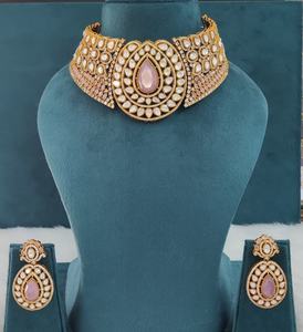 Ensemble de colliers de qualité supérieure, allure luxueuse, parfait pour les mariages, les occasions festives, les tenues de soirée, convient aux tenues ethniques et occidentales. - Product Image 6