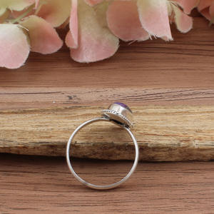 Wholesale Handmade Purple Copper <b>Turquoise</b> <b>Ring</b> 925 Sterling Silver Classic Party Jewelry Genuine Purple Stone Women - Product Image 4