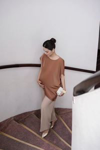 Pantalon de costume droit pour femme, anti-rides, à taille élastique, respirant, ample, décontracté, pour l'été, le bureau, formel, de maternité - Product Image 3