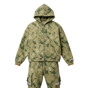 ชุดเสื้อฮู้ดซิปสีเขียวมะกอกพรีเมียมและกางเกงจ็อกเกอร์คาร์โก้ - Product Image 4