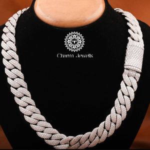 Charm Jewells Unisex Moissanite <b>Rope</b> <b>Chain</b> Necklace 925 Silver 14K Gold Plated IGI Certified Hip Hop Ball Statement Luxury Party - Product Image 3