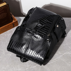 New Arrival Luxury Crocodile <b>Leather</b> Lightweight Men's Business <b>Backpack</b> <b>Large</b> Capacity Multifunctional Student School Bag - Product Image 6