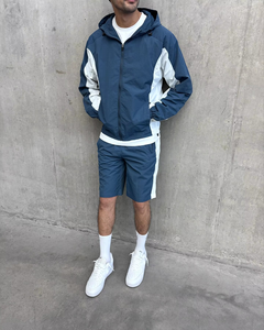 High Quality Waterproof Eco-Friendly Sporty Winter Polyester Windbreaker Tracksuit Jogger Sweat Suit <b>Zip</b>-<b>Up</b> <b>Jacket</b> Shorts Set - Product Image 6
