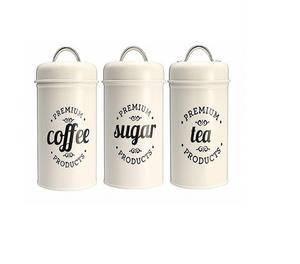 Botes de cocina galvanizados Contenedores de almacenamiento de cocina hechos a mano para café, té y azúcar Botes de estilo rústico - Product Image 6