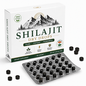 Comprimés de Shilajit pur, haute puissance, Shilajit de l'Himalaya (60 comprimés de 200 mg chacun), riche en acide fulvique pour soutenir l'énergie et la résistance. - Product Image 1