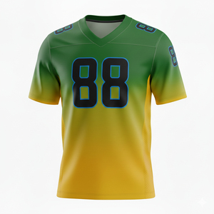 Mens <b>Green</b> American Football Jersey V Neck Short Sleeve Breathable <b>Mesh</b> Polyester Football <b>Top</b> Regular Fit Lightweight Sports Te - Product Image 5