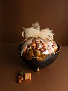 Antique Style Dual Covered Chocolate Bowl Stand With Ornamental Finial Luxury <b>Sweet</b> Storage Set - Product Image 4