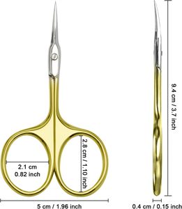Tijeras para Cutículas de Acero Inoxidable Multiusos de Primera Calidad con Hojas Curvas - Manicura, Arte de Uñas, Cuidado de Cejas y Pestañas para Adolescentes - Product Image 2