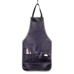 Tablier de protection en cuir robuste, résistant au feu, de qualité supérieure, en cuir véritable, réglable, pour barbier - Product Image 1