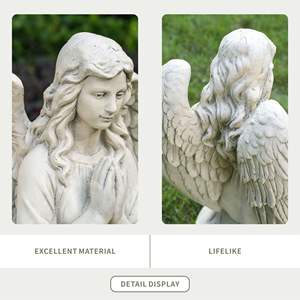 Estatua de Ángel Arrodillado Hecha a Mano, Escultura de Óxido de Magnesio de 26.77' para Decoración de Jardín Interior o Exterior - Product Image 5