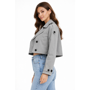 GLOVES City Nouvelle Arrivée Hiver, Veste Trench Courte pour Femme, Robuste et Tendance, avec Boutons, Très Vendue - Product Image 5