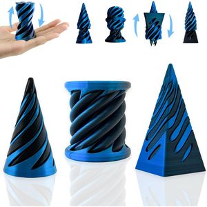 Set di 3 Fidget Spinner a Cono e Spirale, Giocattolo Rilassante a Piramide Impossibile per Alleviare lo Stress - Product Image 1