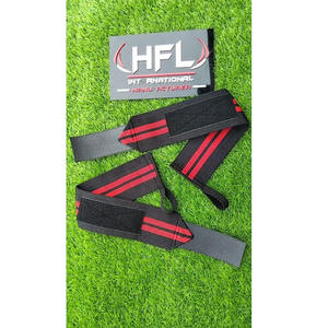 HFL Bandes de maintien de poignet sportives personnalisables avec logo, durables, réglables, en coton, 2 pièces pour haltérophilie et entraînement en salle de sport - Product Image 1