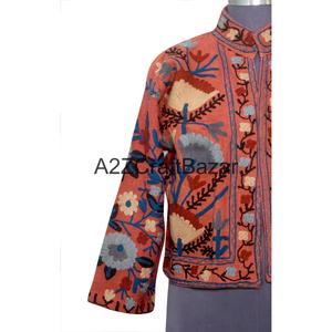 Chaqueta Bomber al por Mayor con Bordado a Mano, Volantes, Estampado Floral, Cuello en V, Algodón, Informal, Ecológica, para Fiestas de Invierno/Primavera - Product Image 2