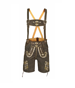 Lederhosen Bávaros Personalizados OEM, Nuevos, de Primera Calidad, Ajustados, para Adultos, Disfraz de Oktoberfest, Lederhosen Alemanes de Gamuza de Cabra - Product Image 1