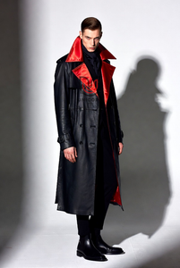 Abrigo Largo Impermeable de Cuero con Cuello Desmontable y Cremallera Frontal, Mezcla de Algodón, para Hombre, Otoño Invierno, Estilo Urbano - Product Image 4