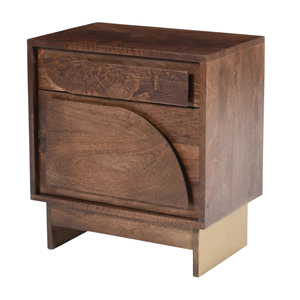 Mesa de Noche de Madera Maciza con Cajón, Armario con Puerta para Almacenamiento, Mesita de Noche Moderna para Dormitorio, Hotel y Uso Doméstico - Product Image 2