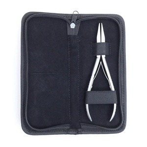 Alicates Planos Multifuncionales de Acero Inoxidable de Grado Quirúrgico para Extensiones de Cabello con Estuche de Cuero y Logotipo Personalizado - Product Image 2
