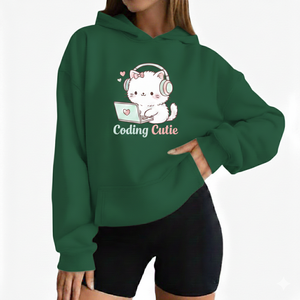 เสื้อฮู้ดผู้หญิง แขนยาว ผ้าฟลีซ สีพื้น สำหรับฤดูหนาว ระบายอากาศ แห้งเร็ว ผ้าฝ้าย 100% รับผลิตตามแบบ OEM ราคาโรงงาน - Product Image 2