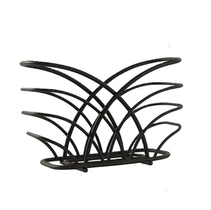 New Trending Minimalist Design Matte <b>Black</b> Powder Coated Finished Iron Napkin Holder For Outdoor Dining Restaurant Tableware - Product Image 4
