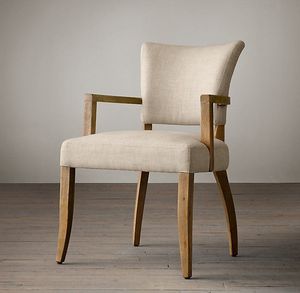 Midcentury Modern Durable High Quality Upholstered <b>Dining</b> <b>Chair</b> with Wood Legs Linen Fabric Seat Home Office & Hotel Furniture - Product Image 2