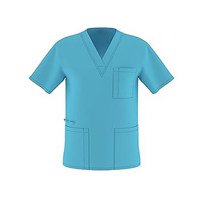 Unisex Classic White Cotton <b>Scrub</b> <b>Sets</b> with Jersey Fabric Needle Detection Professional Medical Nurse Uniform for Hospital Use - Product Image 4