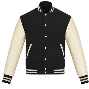 Veste de baseball en laine de haute qualité pour homme, col montant, tendance, pour l'hiver - Disponible au prix de gros avec broderie - Product Image 1