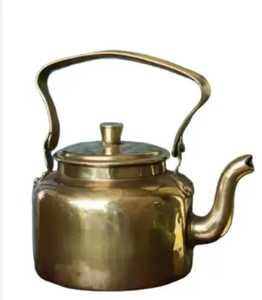 Tetera de Latón Vintage Hecha a Mano, Estilo Tradicional, Ecológica, de Doble Pared, con Silbato, para Servir Café y Té - Product Image 3