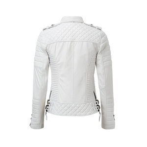 Veste de couleur bordeaux unie Veste en cuir moto pour femme Veste en cuir avec ceinture Veste à fermeture éclair avec poches Veste moto - Product Image 2