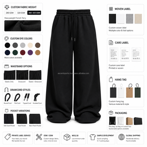 Pantalon de survêtement noir pour femme, taille haute, coupe large, en molleton, couleur unie, avec cordon de serrage, décontracté, ample, longueur intégrale, pour l'automne - Product Image 5