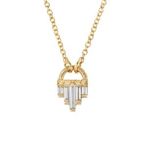 VVS Moissanite diamante personalizado 18K chapado en oro amarillo minimalista encanto diseño cadena colgante para mujeres precio al por mayor - Product Image 1