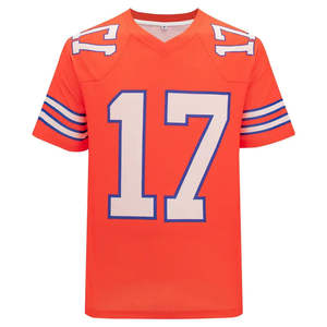 Maillot de football américain OEM 100% polyester, logo imprimé, manches courtes, haute qualité, dernier design, unisexe, antibactérien, séchage rapide - Product Image 1