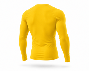 เสื้อคอมเพรสชั่นแขนยาวสีเหลืองสำหรับผู้ชาย แห้งเร็ว เหมาะสำหรับออกกำลังกาย ฟิตเนส เทรนนิ่ง ซับเหงื่อ ระบายอากาศดี สำหรับวิ่งและเล่นกีฬา - Product Image 3