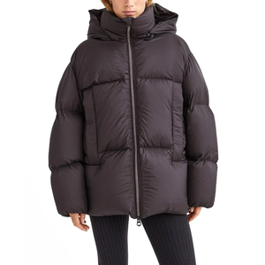 Doudoune à capuche d'hiver rembourrée de duvet, épaisse et chaude, coupe décontractée, fermeture éclair, couleur unie, unisexe - Product Image 6