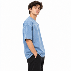 T-shirt pour homme en coton 100% OEM, coupe classique, manches courtes, col rond, couleur unie, tricoté, décontracté, à porter au quotidien - Product Image 5